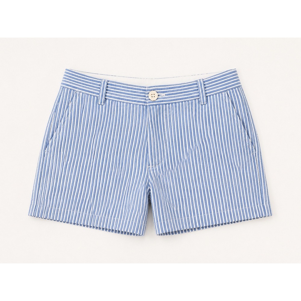 Ralph Lauren Blue White Seersucker Striped Shorts Size 6